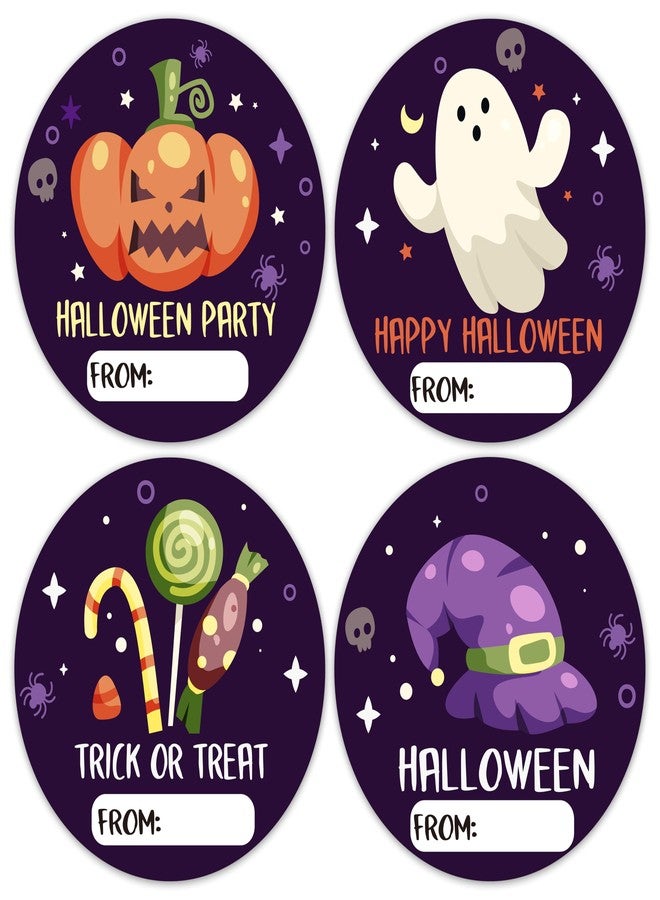 TIRYWT Funny Halloween Candy Skull Tags Stickers for Bags & Decor, Cute Halloween Label Stickers, Happy Halloween Holiday Stickers for Parties - A02 - Image 1